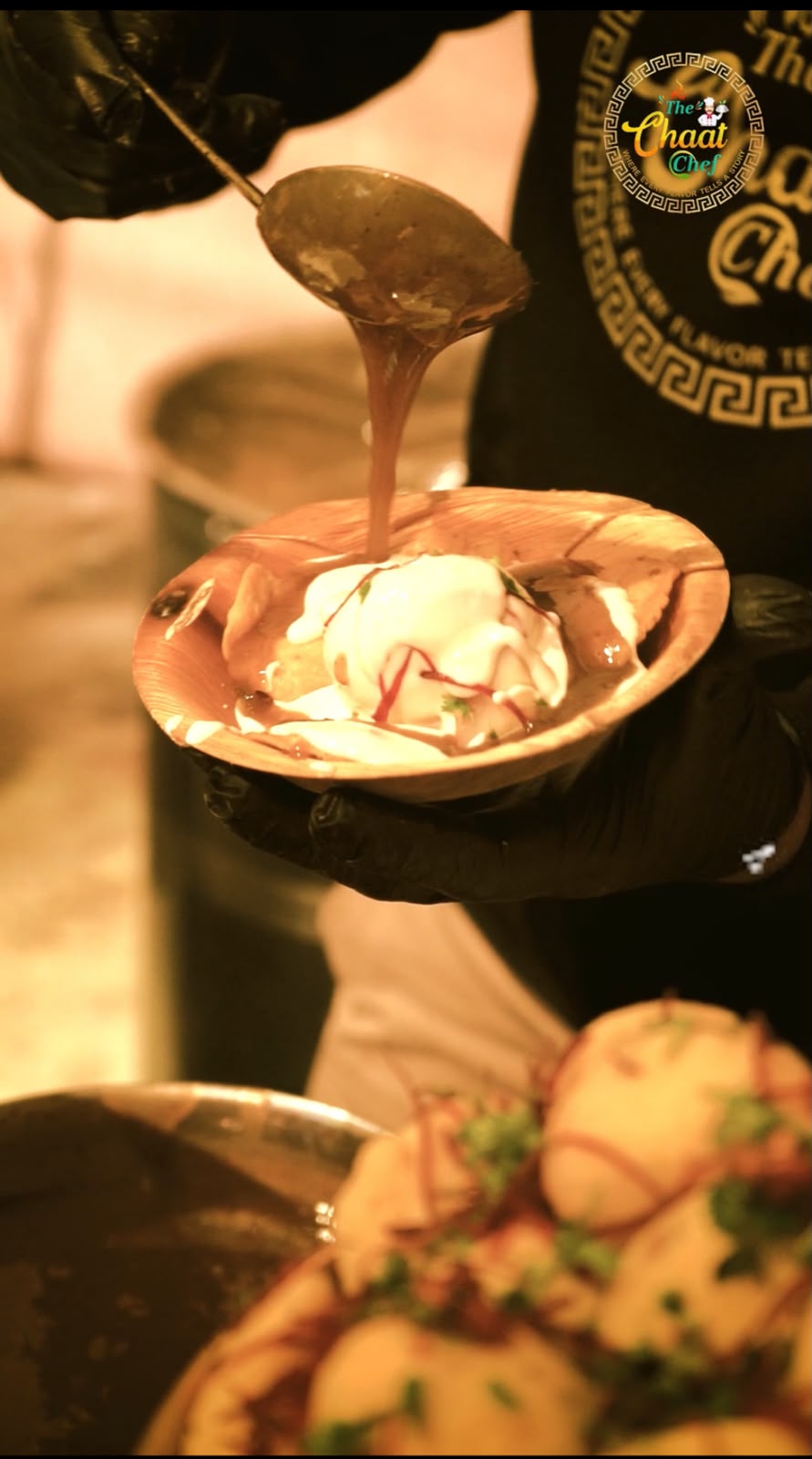 Chaat being served
